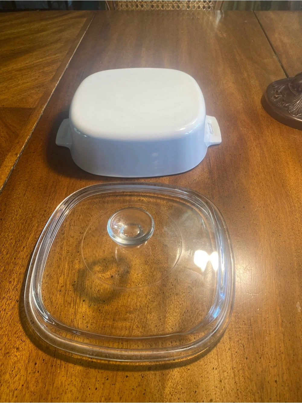 Corningware White Glass 2 Qt Covered Casserole Dish